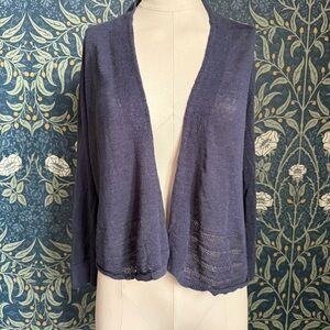 Nanette Lepore 100% Linen Open Front Cardigan